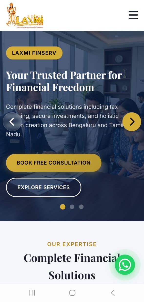 Laxmi Fin Serv mobile view
